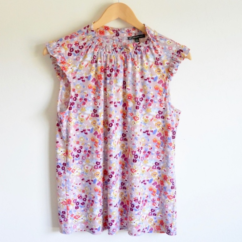 BNWOT Adrianna Papell Ruffle Mock Neck Tank